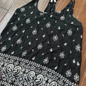 MUDD Black and White Paisley Razor Back Tank